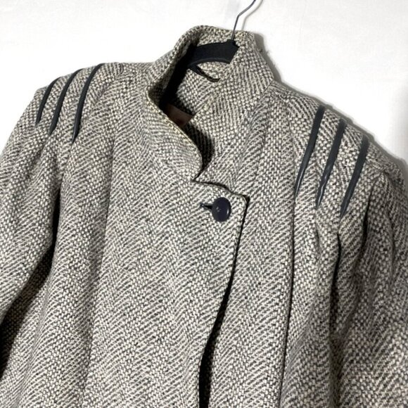 Vintage Collection Elegante Grey Wool Button Front Overcoat 6 - Picture 7 of 15
